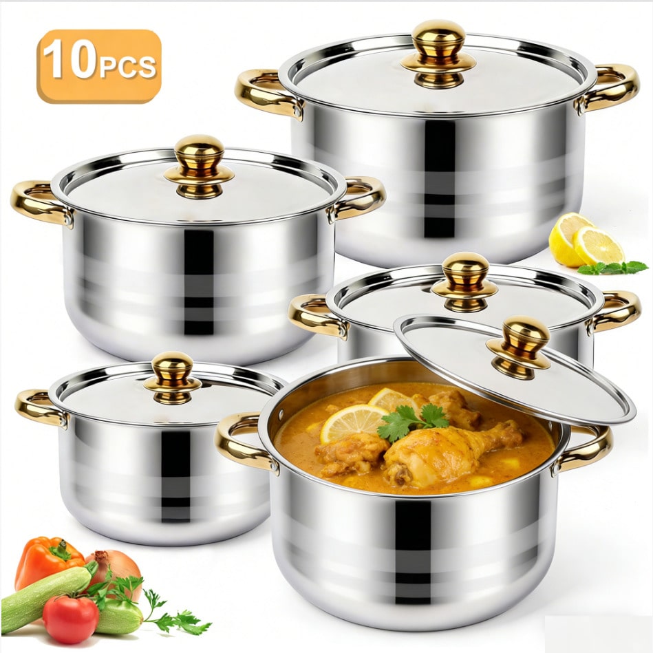 Kitchen Baking Kit - Набор кастрюль из нержавеющей стали: современная