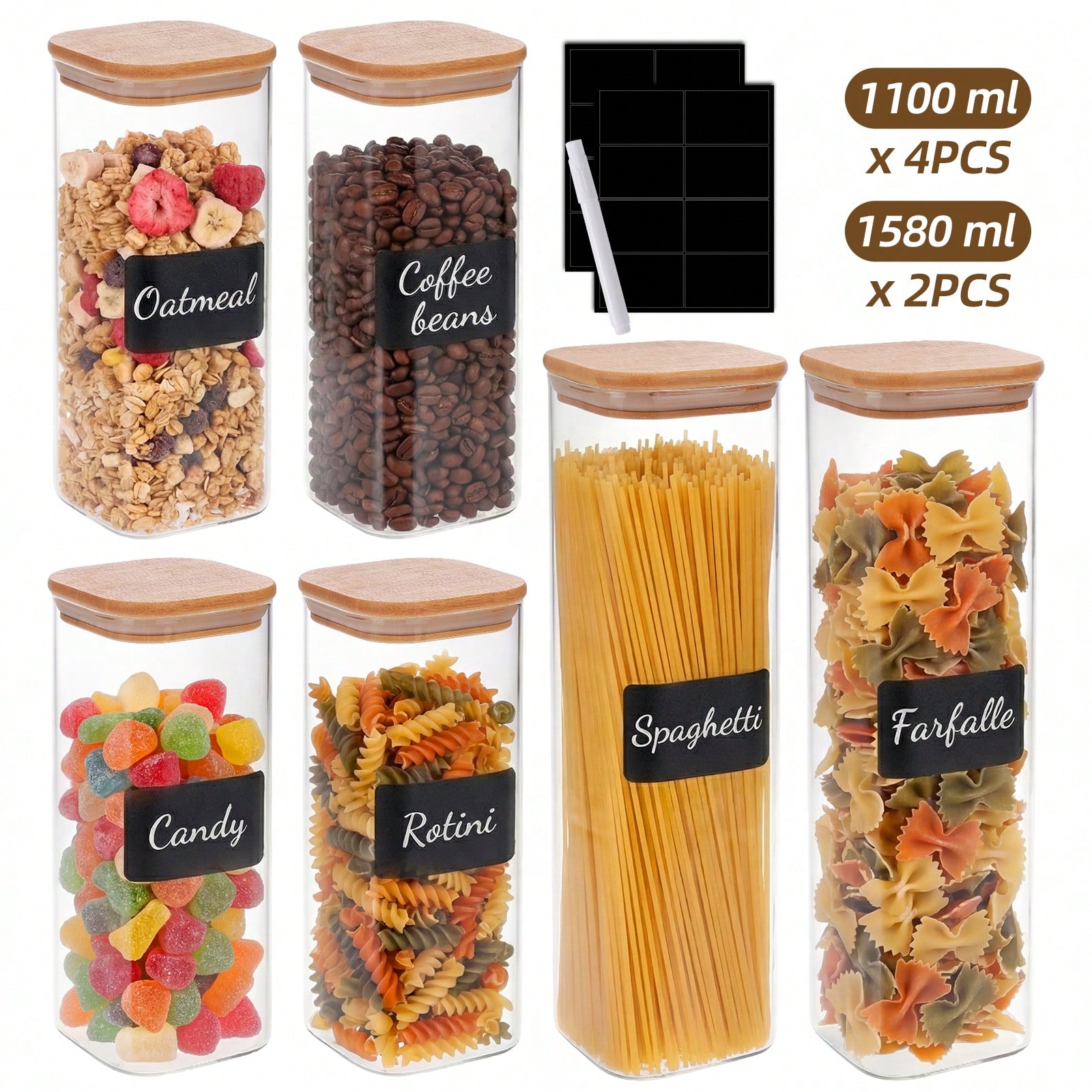 6/12 шт. стеклянных контейнеро – обзор и цена Kitchen Baking Storage Containers